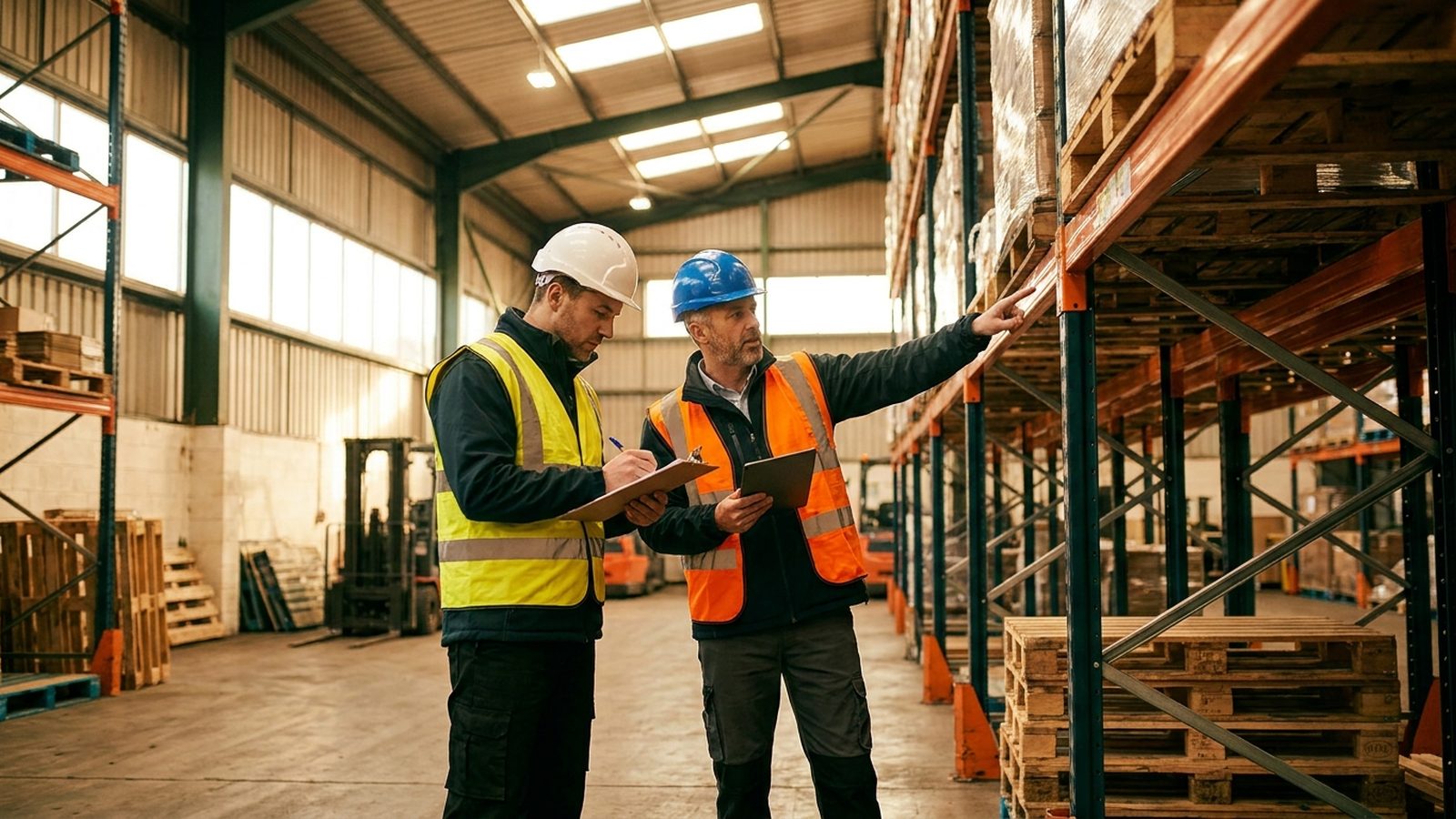 Consultant conducting a site walkthrough with a supervisor